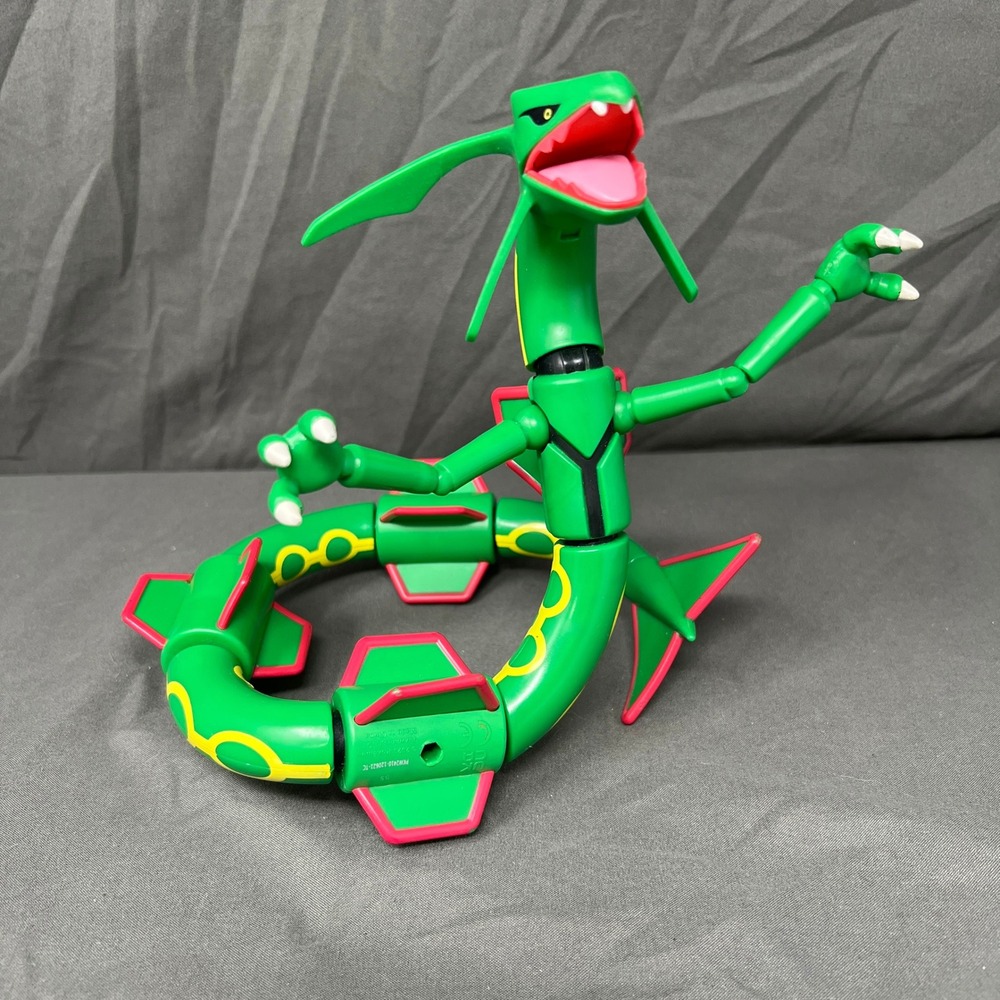 Pokemon Rayquaza Action Figure Green Articulated Legendary Dragon Toy 2021